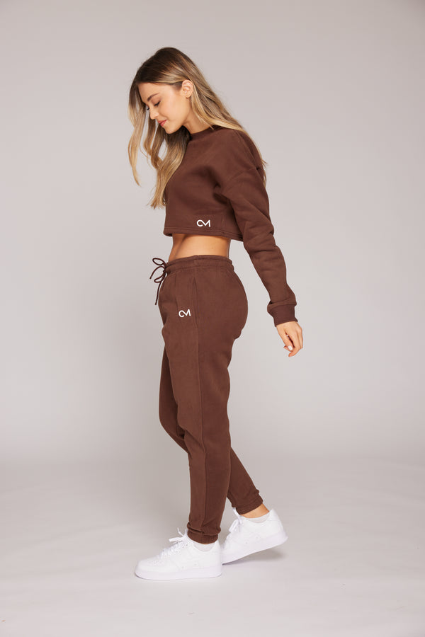 Comfort Mid Waist Oversized Jogger - Mocha