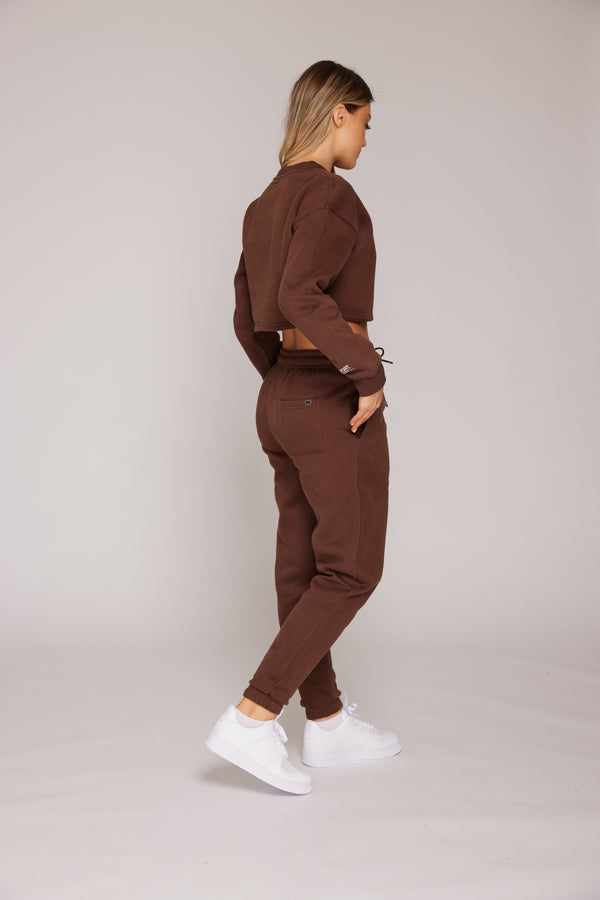 Comfort Mid Waist Oversized Jogger - Mocha