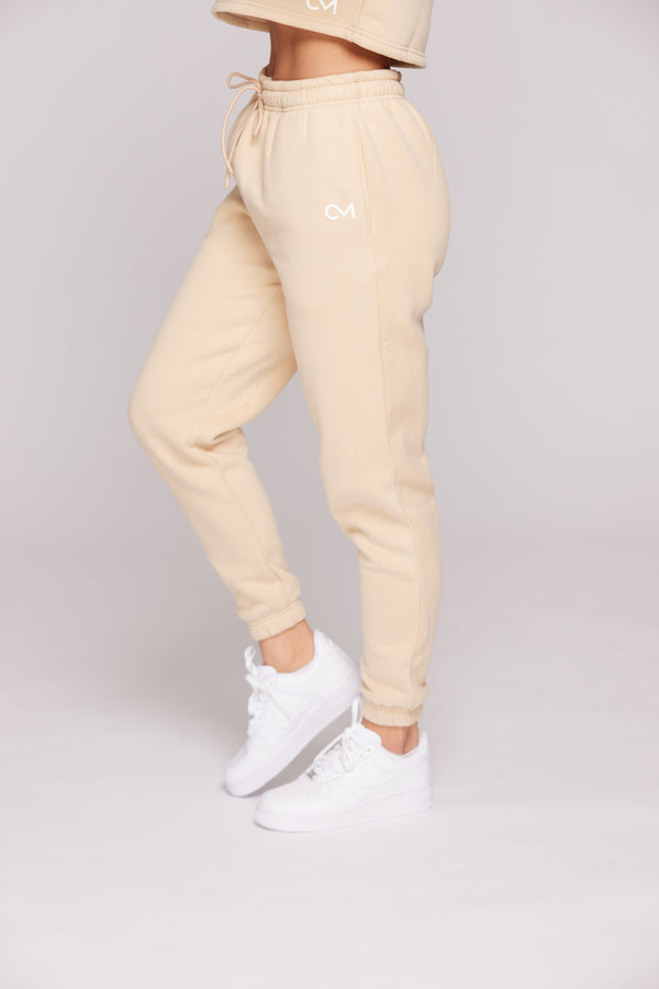 Comfort Mid Waist Oversized Jogger - Almond