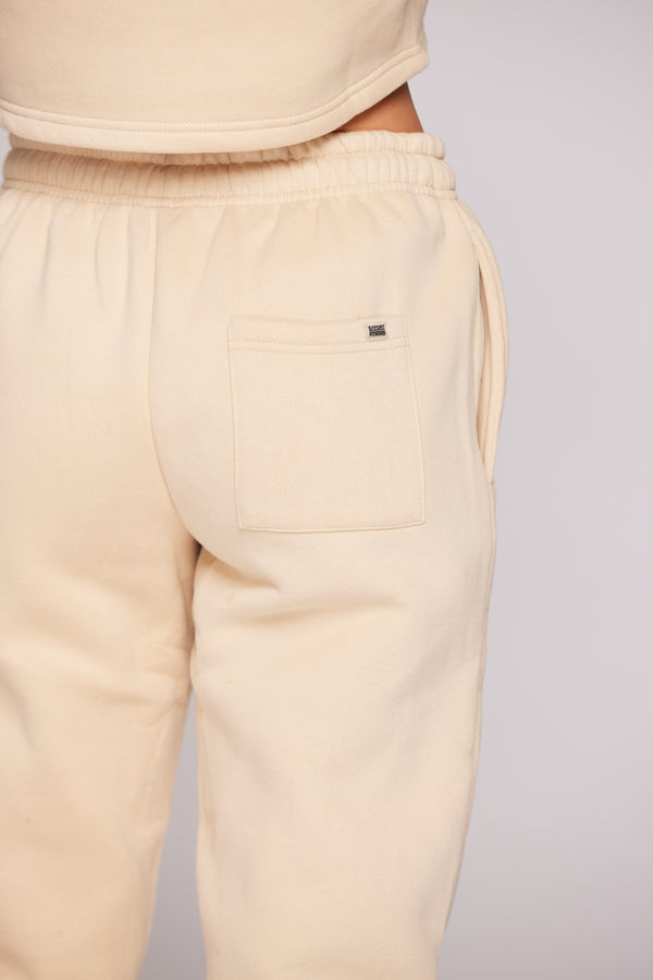 Comfort Mid Waist Oversized Jogger - Almond